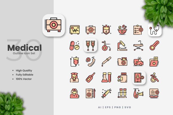 Medical Colored Icons for Graphics and Icons