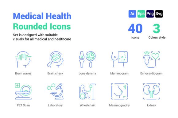 Medical Health Rounded Icons for Graphic Design