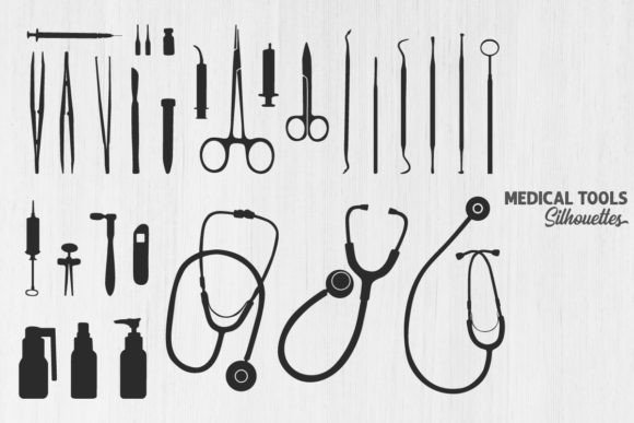 Medical Tools Silhouette: Graphics and Illustrations