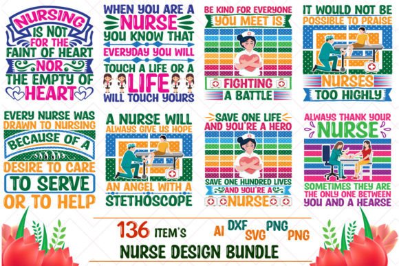 Nurse Big New Design Bundle: Graphics & T-Shirt Designs