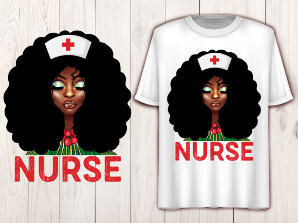 Nurse Black Woman: Graphics for T-Shirt Designs