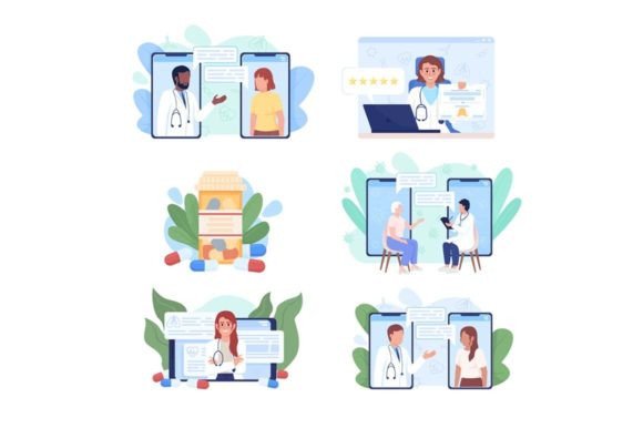 Online Medical Services Set: Graphics for Crafters