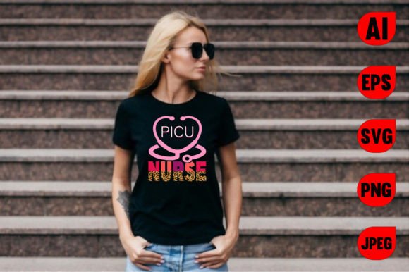 PICU Nurse T-shirt Graphics for Custom T-Shirt Designs